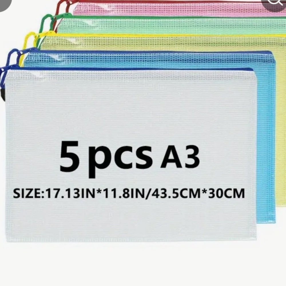 FILE BAGS with zipper closure